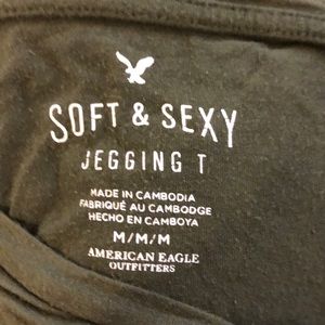 Soft & sexy army green long sleeve shirt